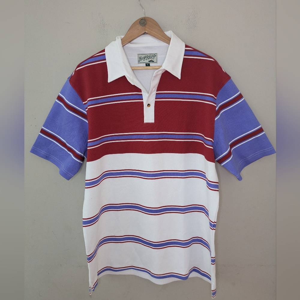 Bogey Boys Striped Polo Golf Shirt Size XL